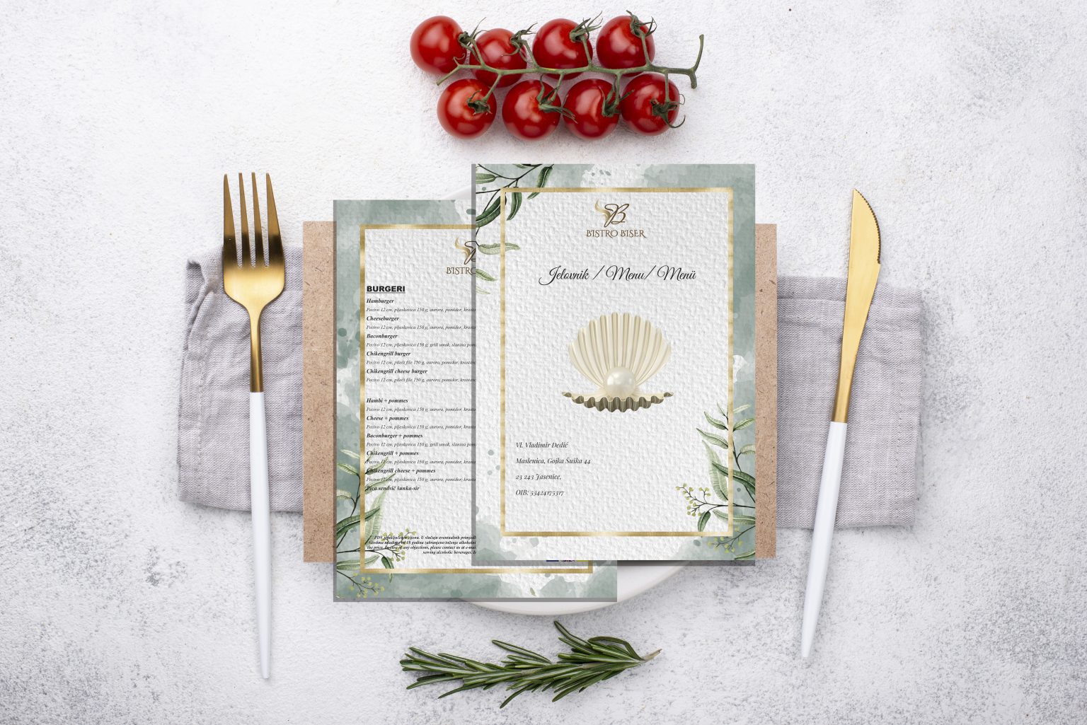 meni, restoran bistro biser. Bistro Biser